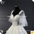 China Suzhou Vestido de Casamento schwere Perlen Brautkleid 2017 lange Zug Luxus Ballkleid weiße Spitze Brautkleider